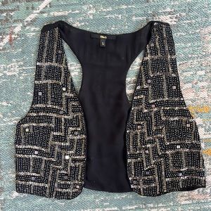 BLACK Beaded Vest